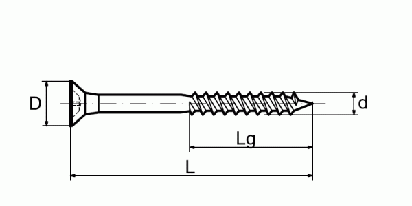 4.2 Pozidrive double flat head chipboard screw partially threaded